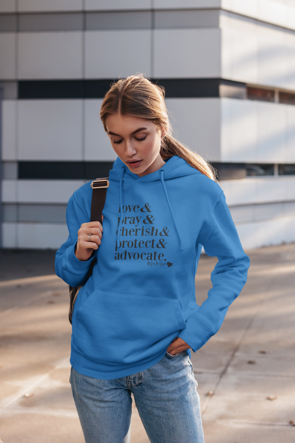 blue foster care hoodie