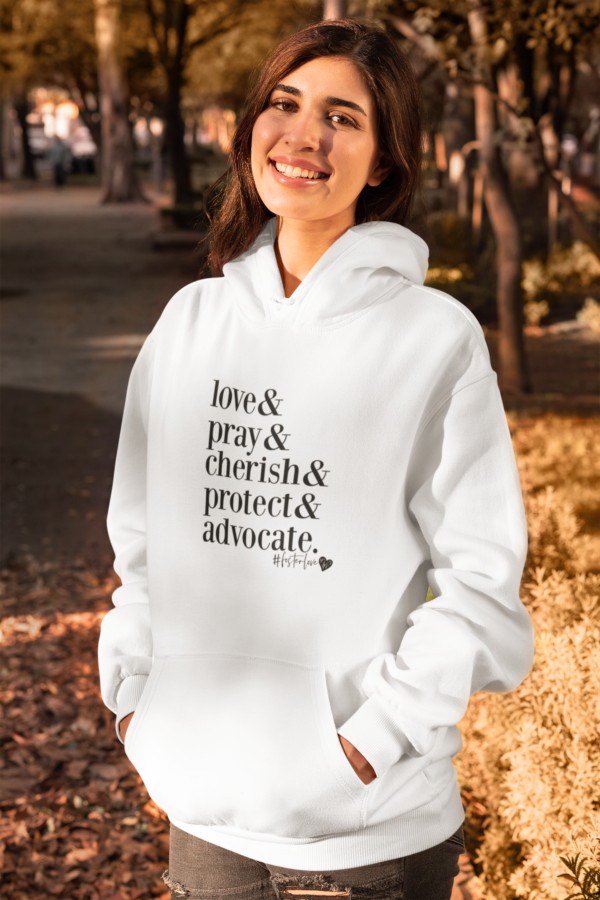 foster care hoodie in white